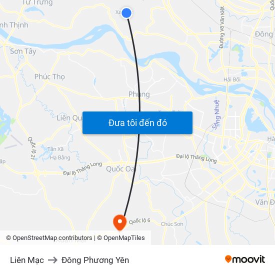 Liên Mạc to Đông Phương Yên map