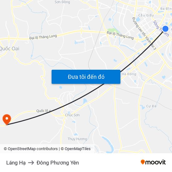 Láng Hạ to Đông Phương Yên map