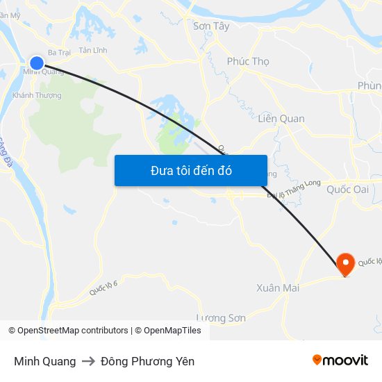 Minh Quang to Đông Phương Yên map