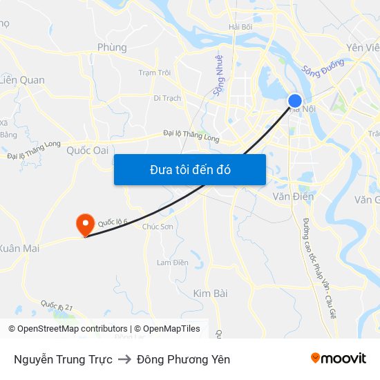Nguyễn Trung Trực to Đông Phương Yên map