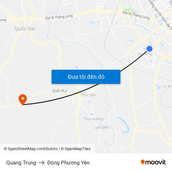 Quang Trung to Đông Phương Yên map