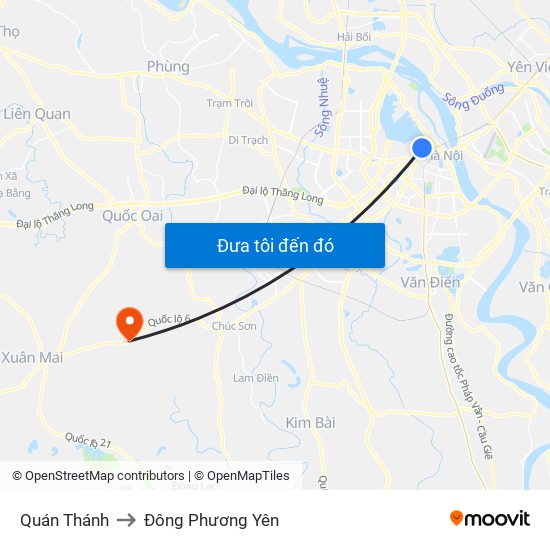 Quán Thánh to Đông Phương Yên map