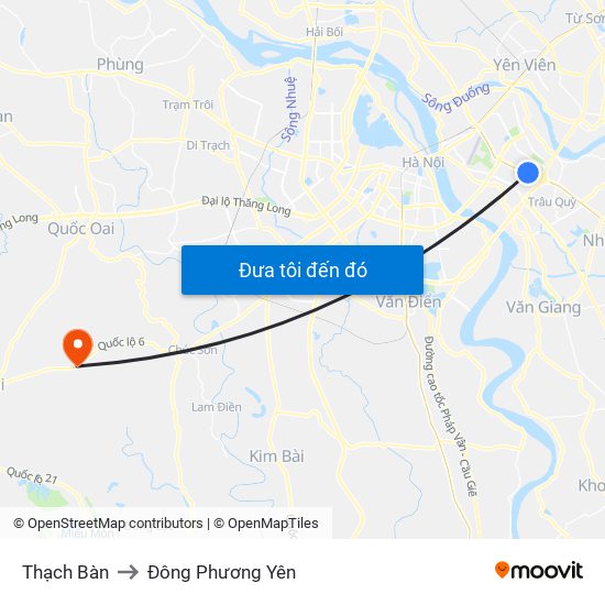 Thạch Bàn to Đông Phương Yên map