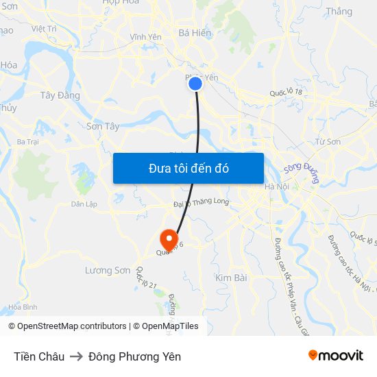 Tiền Châu to Đông Phương Yên map