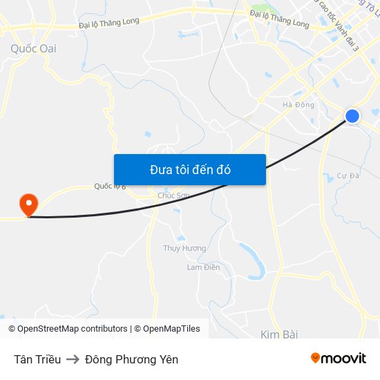 Tân Triều to Đông Phương Yên map