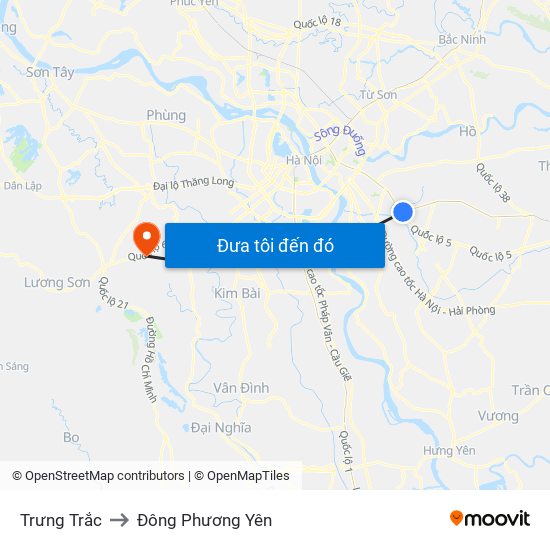 Trưng Trắc to Đông Phương Yên map