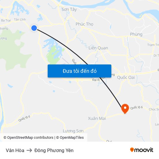 Vân Hòa to Đông Phương Yên map