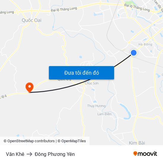 Văn Khê to Đông Phương Yên map