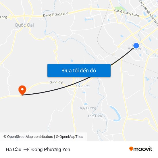 Hà Cầu to Đông Phương Yên map