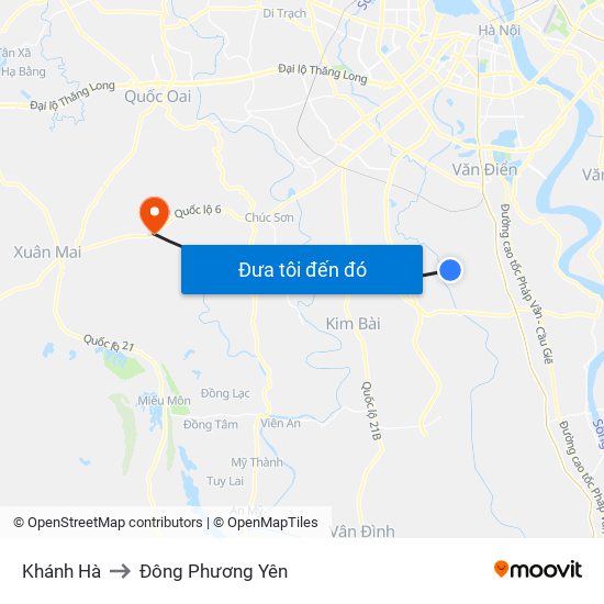 Khánh Hà to Đông Phương Yên map