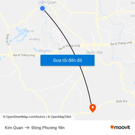 Kim Quan to Đông Phương Yên map