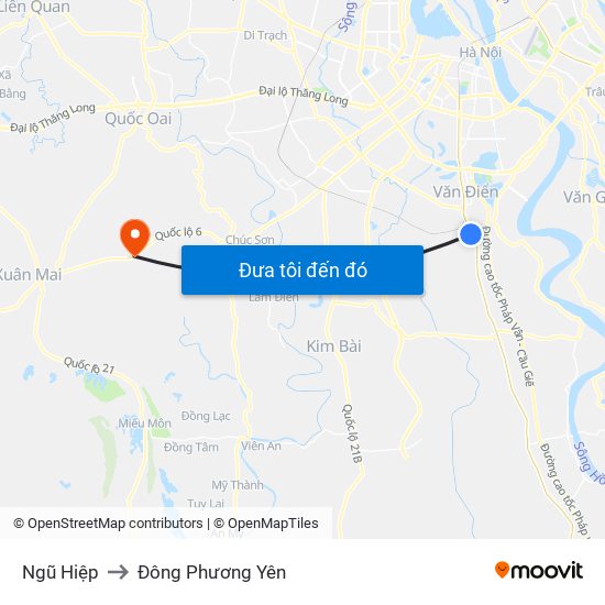 Ngũ Hiệp to Đông Phương Yên map