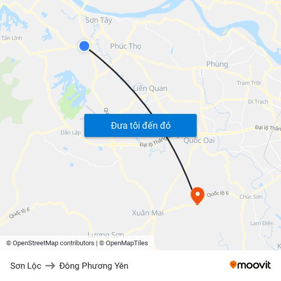 Sơn Lộc to Đông Phương Yên map