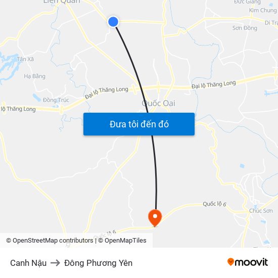 Canh Nậu to Đông Phương Yên map