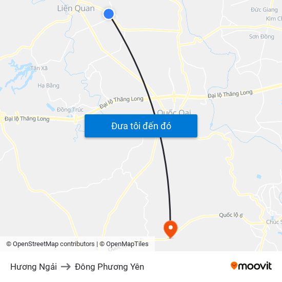 Hương Ngải to Đông Phương Yên map