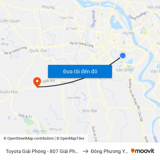 Toyota Giải Phóng - 807 Giải Phóng to Đông Phương Yên map