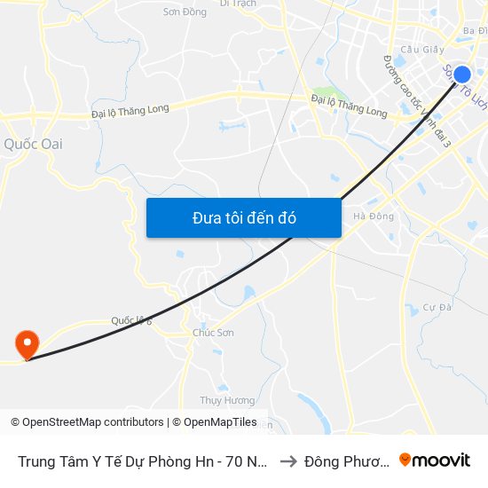 Trung Tâm Y Tế Dự Phòng Hn - 70 Nguyễn Chí Thanh to Đông Phương Yên map