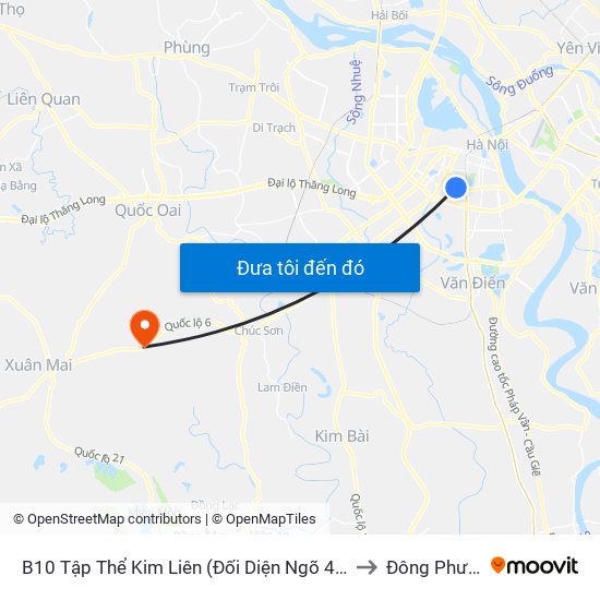 B10 Tập Thể Kim Liên (Đối Diện Ngõ 46b Phạm Ngọc Thạch) to Đông Phương Yên map