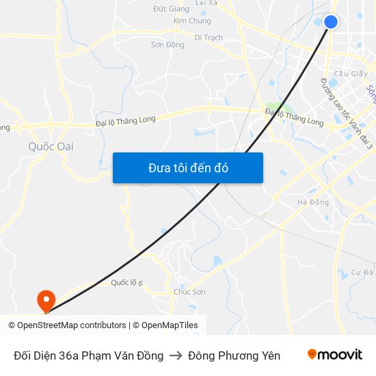 Đối Diện 36a Phạm Văn Đồng to Đông Phương Yên map