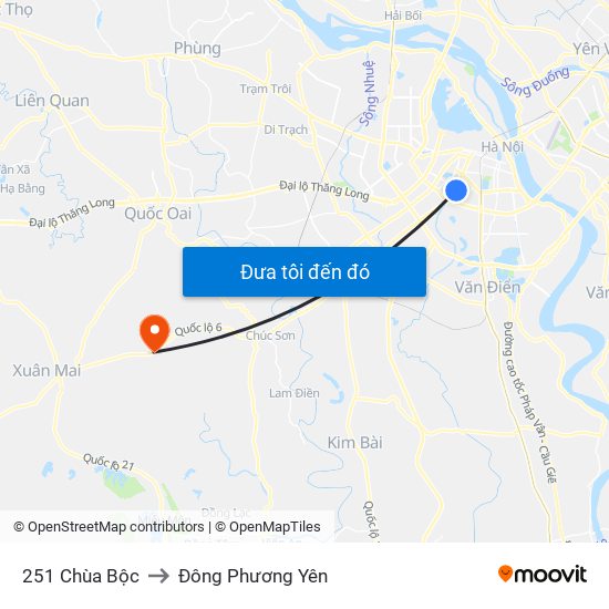 251 Chùa Bộc to Đông Phương Yên map