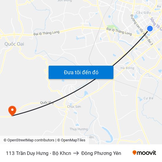 113 Trần Duy Hưng - Bộ Khcn to Đông Phương Yên map