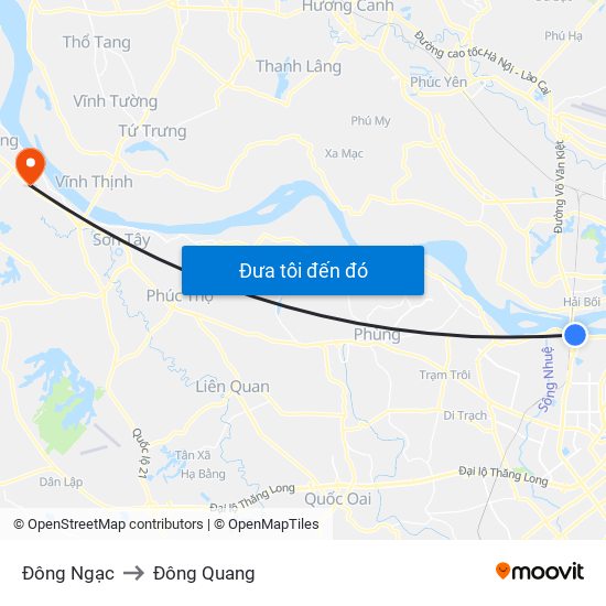 Đông Ngạc to Đông Quang map