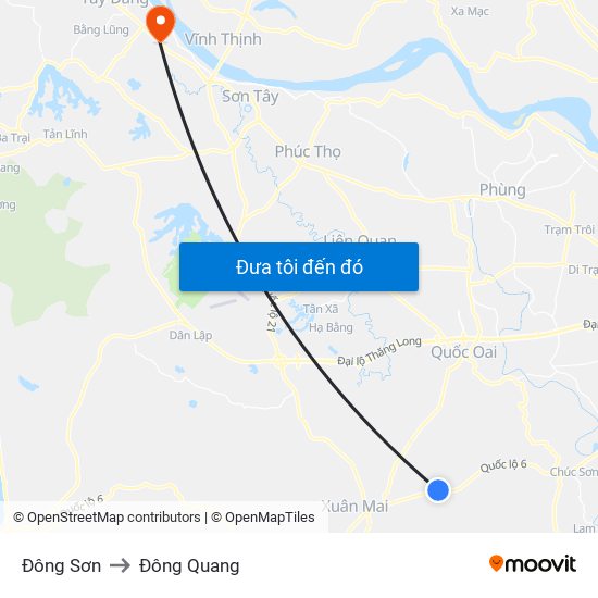 Đông Sơn to Đông Quang map