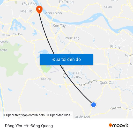 Đông Yên to Đông Quang map