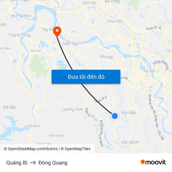 Quảng Bị to Đông Quang map
