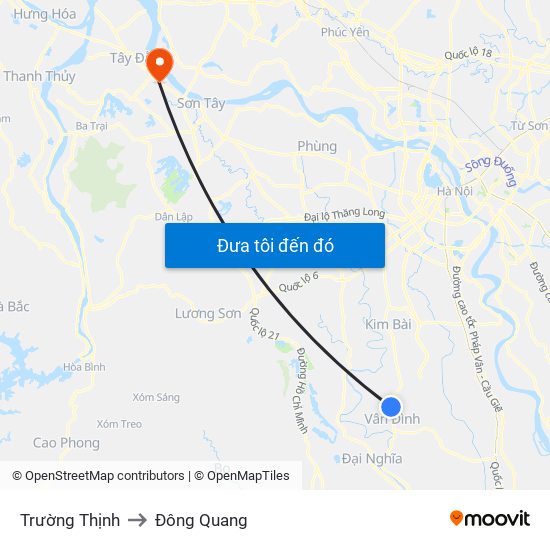 Trường Thịnh to Đông Quang map