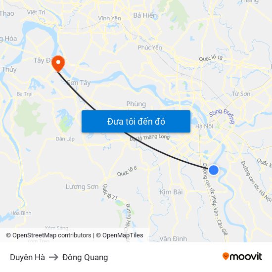 Duyên Hà to Đông Quang map