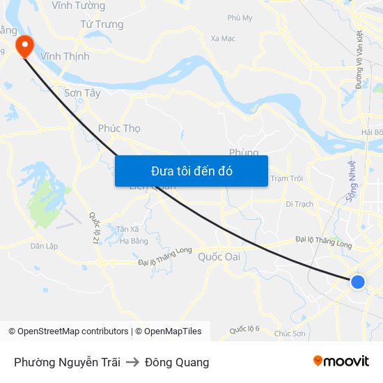 Phường Nguyễn Trãi to Đông Quang map