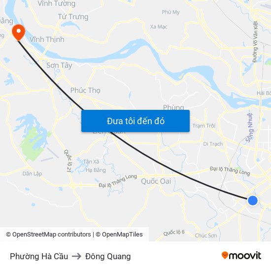Phường Hà Cầu to Đông Quang map