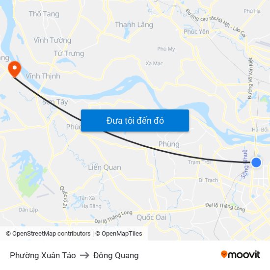 Phường Xuân Tảo to Đông Quang map