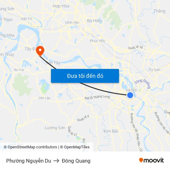 Phường Nguyễn Du to Đông Quang map