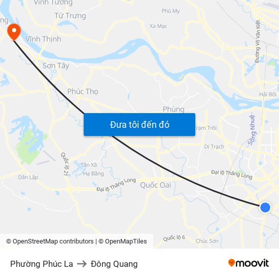 Phường Phúc La to Đông Quang map