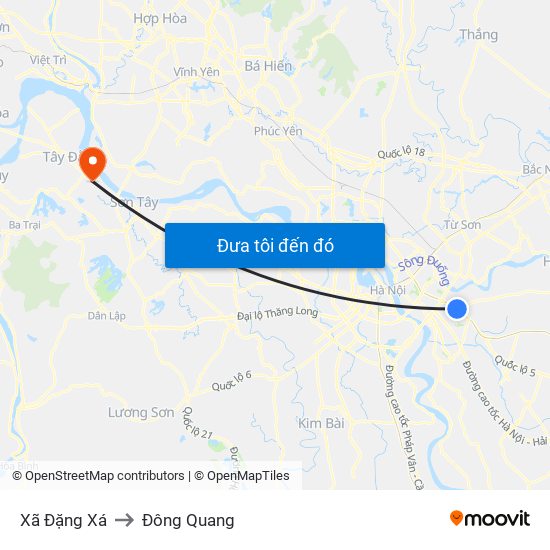 Xã Đặng Xá to Đông Quang map