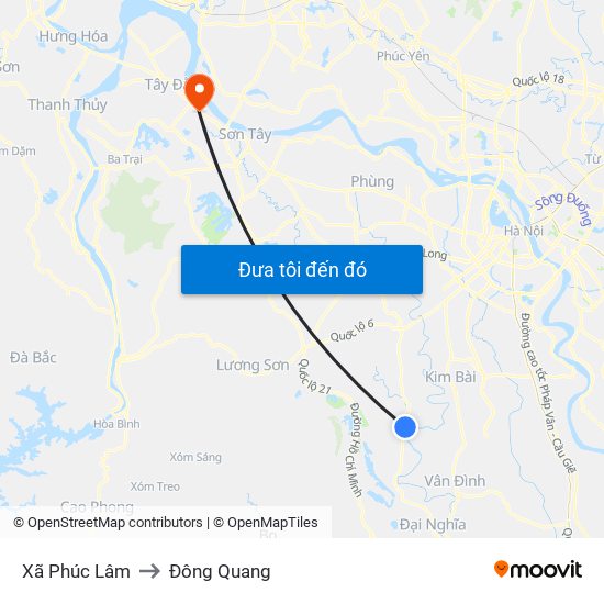 Xã Phúc Lâm to Đông Quang map