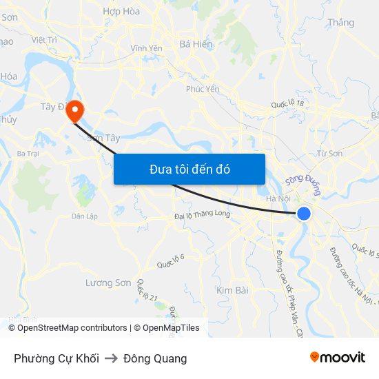 Phường Cự Khối to Đông Quang map