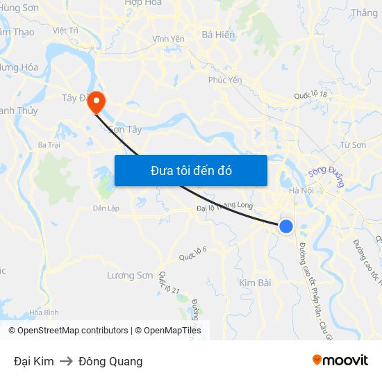Đại Kim to Đông Quang map