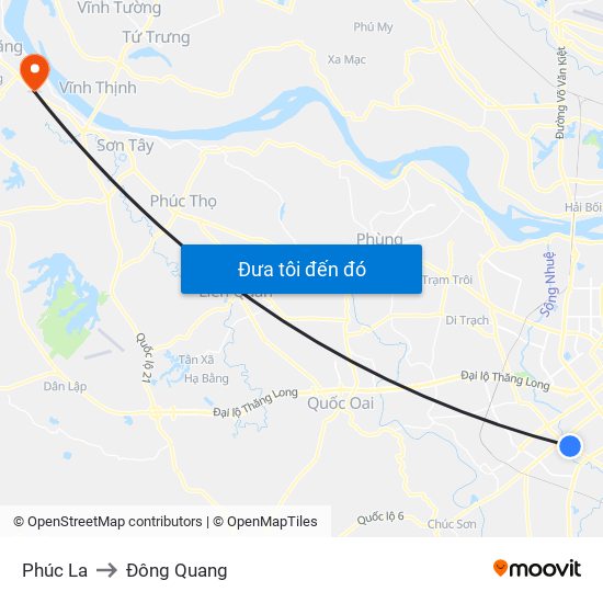 Phúc La to Đông Quang map