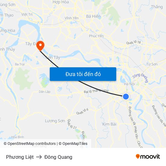 Phương Liệt to Đông Quang map