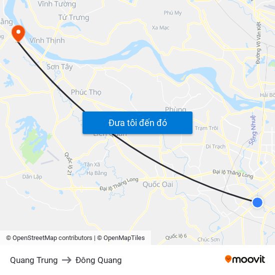 Quang Trung to Đông Quang map