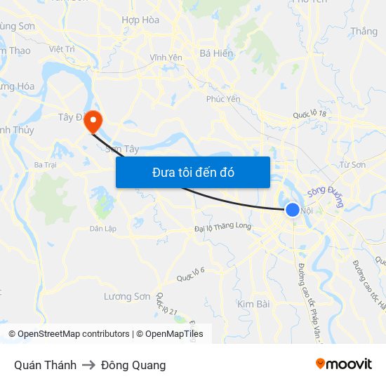 Quán Thánh to Đông Quang map