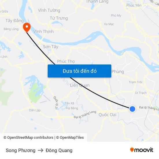 Song Phương to Đông Quang map