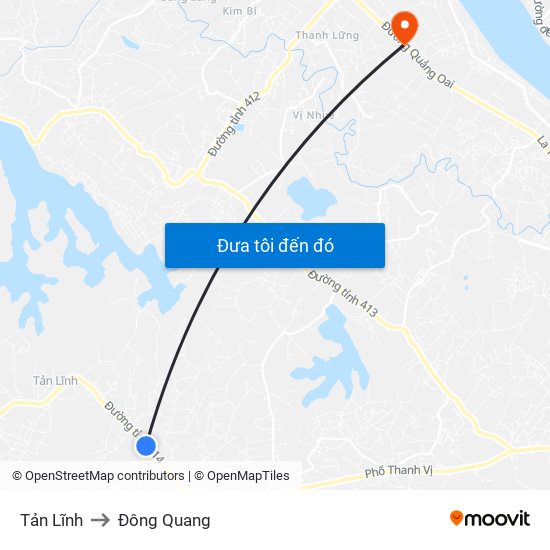 Tản Lĩnh to Đông Quang map