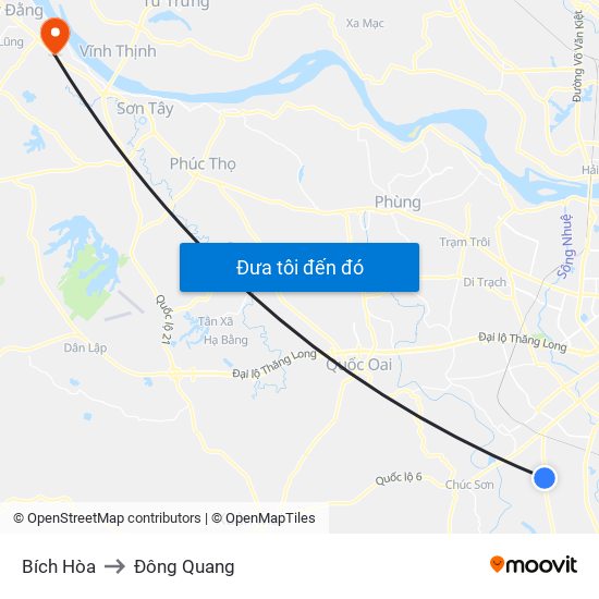 Bích Hòa to Đông Quang map