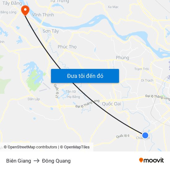 Biên Giang to Đông Quang map