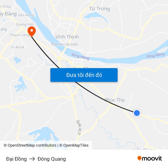 Đại Đồng to Đông Quang map