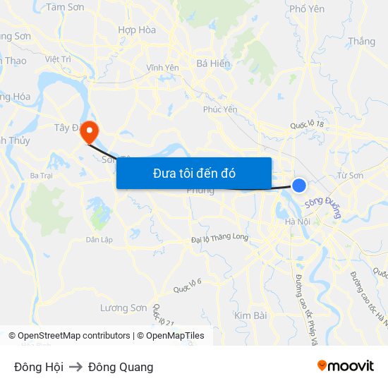 Đông Hội to Đông Quang map